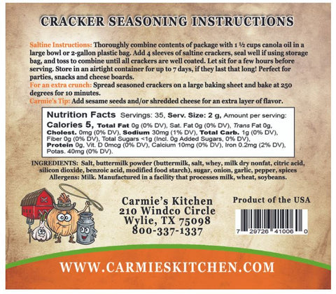 Buttermilk Ranch Cracker Seasoning Carmies Kitchen
