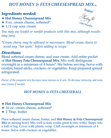 Hot Honey & Feta Cheesespread Mix Country Home Creations