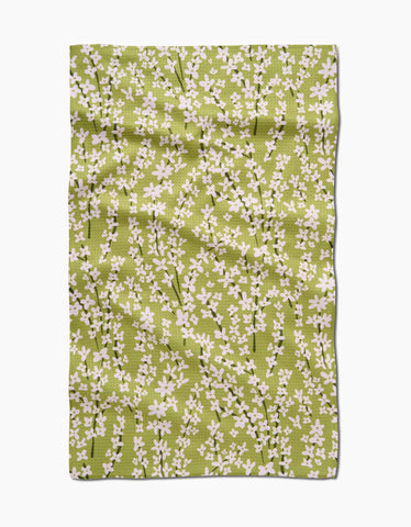 Spring Green Forsythia Tea Towel Geometry