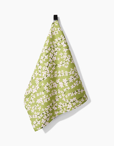 Spring Green Forsythia Tea Towel Geometry