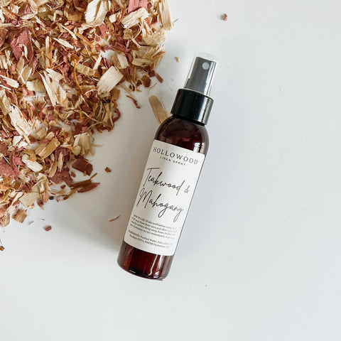 TEAKWOOD & MAHOGANY | LINEN SPRAY | MEN'S COLLECTION Hollowood Home and Candle
