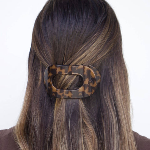 Round Flat Hair Clip | Medium | Tortoise TELETIES