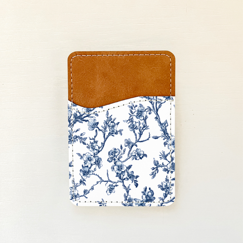 Blue Florals Leather Card Holder (20 Options): 1 Olivia + Rose