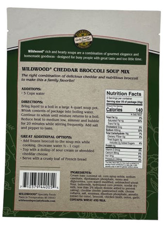 Creamy Broccoli Cheddar Soup Mix Wildwood Specialty Foods