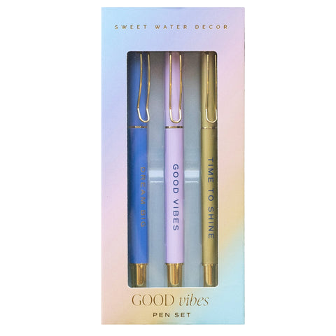 Good Vibes Metal Pen Set - Home Decor & Gifts Sweet Water Decor