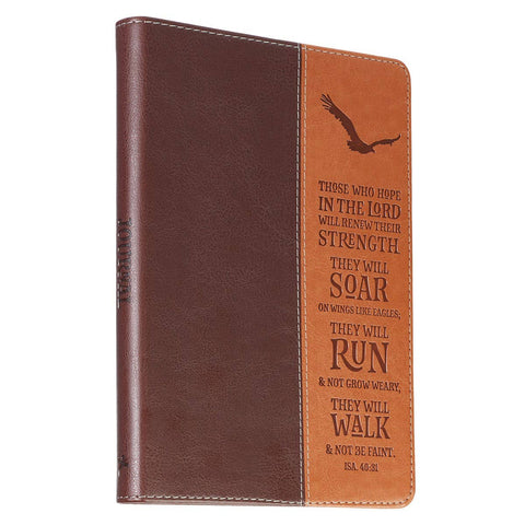 Journal Classic Brown Two-tone Wings Like Eagles Isa. 40:31 Christian Art Gifts