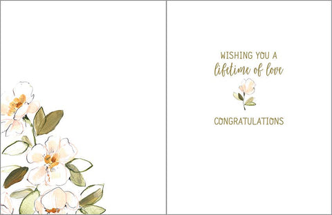 Wedding Greeting Card - Peach Flowers - Treehouse Gift & Home - Onalaska Wisconsin