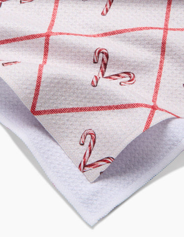 Festive Candy Canes Tea Towel Geometry
