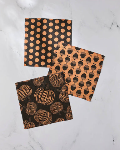 Autumn Noir Dishcloth Set Geometry