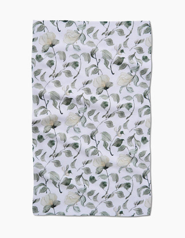 Spring Floral Blossoms Tea Towel Geometry