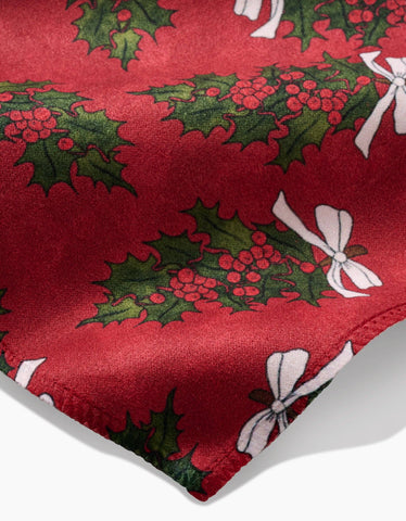 Christmas Berry Bow Dinner Napkin Set Geometry