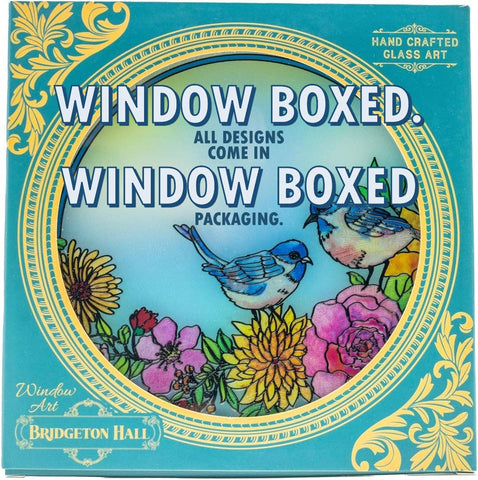 Chickadee Garden - 6.5" Large Glass Circle Suncatcher Bridgeton Hall