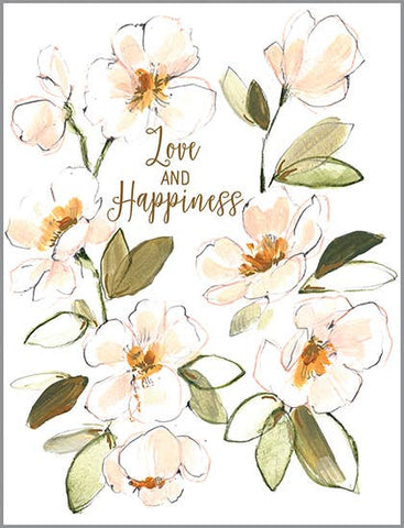 Wedding Greeting Card - Peach Flowers - Treehouse Gift & Home - Onalaska Wisconsin