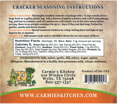 Garden Dill Cracker Seasoning Carmies Kitchen