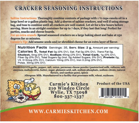 Garlic Parmesan Cracker Seasoning Carmies Kitchen