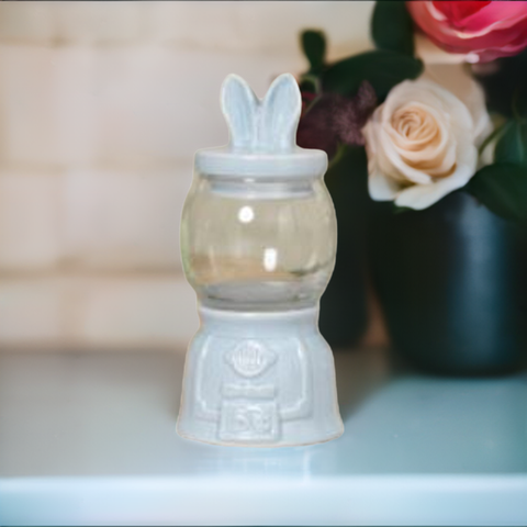 7.1"H Ceramic & Glass Easter Candy Jar The Gerson Companies