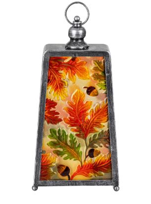18"Harvest Glass and Metal LED Evergreen Enterprises