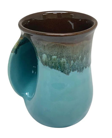 Handwarmer Mug Left {OCEAN TIDE} Clay in Motion