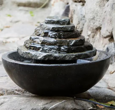 Slate Tower Water Fountain  14"W Garden Age Supply