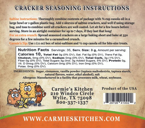 Snickerdoodle  Cracker Seasoning Carmies Kitchen