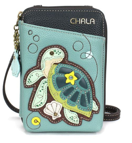 Wallet Crossbody - Turtle A - blue Chala Handbags