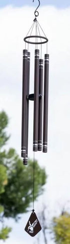 51" Brown Metal Wind Chime with Hummingbird Windcatcher Alpine
