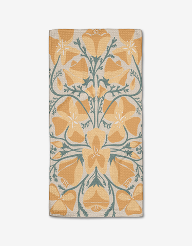 Golden Poppy Bar Towel Geometry