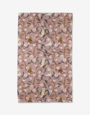 Peach Tree Tea Towel Geometry