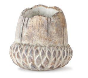 Acorn Vase 6.5"L x 6.5"H Cement Melrose