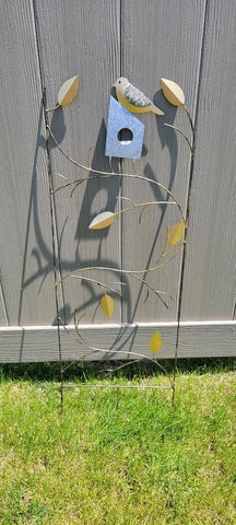 Artisan Mosaic Glass Trellis - Black, Gold, and Silver Evergreen Enterprises