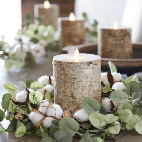 BIRCH MOVING FLAME PILLAR CANDLE - Treehouse Gift & Home