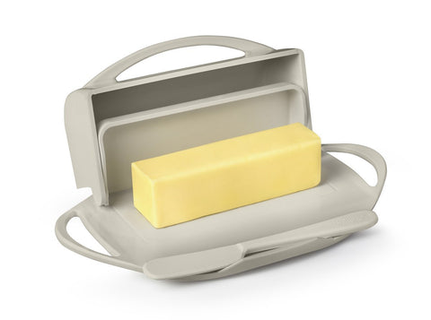 Butterie Flip Top Butter Dish with Spreader, Taupe - Treehouse Gift & Home