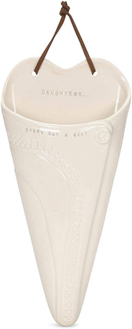Daughter Wall Pocket Stoneware Holds Notes & Décor Demdaco