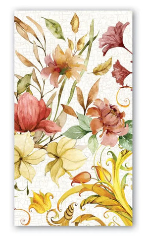 Fall Leaves & Flowers Hostess Napkin Michel Design Works
