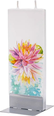 Flat Handmade Candle - Pink Water Lily Flatyz