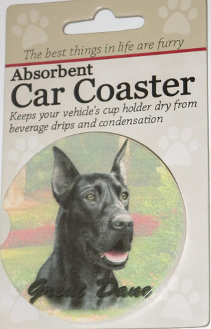 Great Dane Black Car Coaster - Treehouse Gift & Home