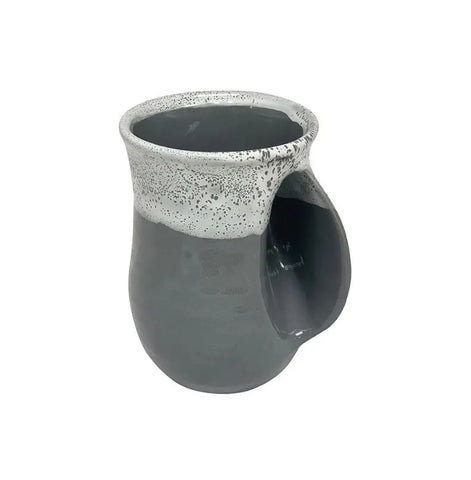 Handwarmer Mug Right {SNOWCAP} Clay in Motion