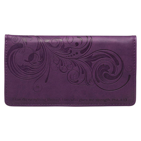Phi l. 4:13 - Purple Checkbook Cover - Treehouse Gift & Home
