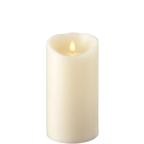 Push Flame Pillar Candle, Ivory, Unscented 4"x7.5" RAZ