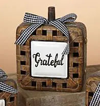 Resin Woven Basket Look Pumpkin Gerson