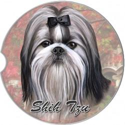 Shih Tzu Black & White Car Coaster - Treehouse Gift & Home