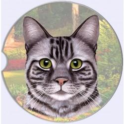 Silver Tabby Car Coaster - Treehouse Gift & Home