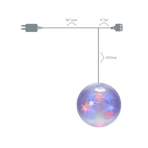 Specialty Built-in Battery LED Holographic Starfire Sphere - Clear Sphere with Multi Phasing S4